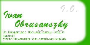 ivan obrusanszky business card